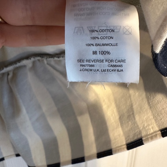 J.Crew Striped Ruffle Peplum Blouse - Picture 3 of 6